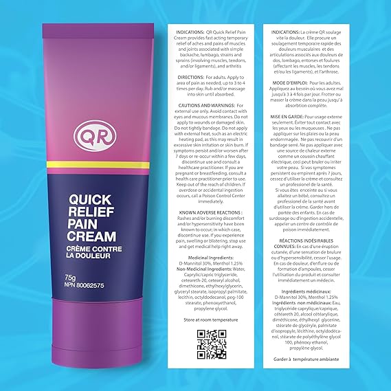 QR Quick Relief Pain Cream 75 gm – qrcreamca